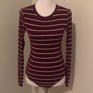 Burgundy long sleeve top